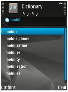 Nokia Mobile dictionary Nokia Mobile dictionary