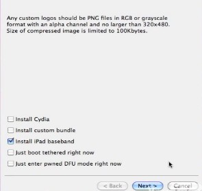 Install iPad baseband using Redsn0w