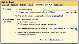 IMAP and POP access in gmail 